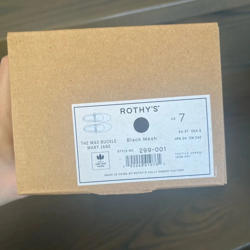 Rothy's Max Buckle Mary Jane flat in Black Mesh Size 7 - Like New! - Picture 13 of 14